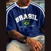 Camiseta Unisex con Estampado 3D de la Selección Nacional de Brasil, Tendencia Retro de Talle Amplio, de Venta Caliente Transfronteriza 2025
