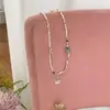Collar de Gato con Cuentas de Colores de Doble Capa de Dopamina, Cadena para Clavícula Versátil Fresca y de Moda para Mujeres, Cadena de Cuello en Capas