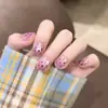 Puntas de Uñas Hechas a Mano en Rosa Nude con Diseño de Estrella Degradado Transparente, Uñas Postizas Lindas Versátiles Estilo Hada