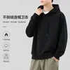 Sudadera de otoño e invierno, sudadera con capucha para hombre de forro polar fino anti-pilling, chaqueta casual de manga larga, top holgado para hombre de talla grande