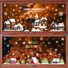 Pegatinas Navideñas Papá Noel Renos Copos de Nieve Pegatinas para Vidrio Bolas Colgantes Transfronterizas Muñeco de Nieve Feliz Navidad Pegatinas Estáticas