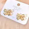 Brincos Super Fadas, Doces, Requintados, Versáteis e Elegantes, Novos Brincos de Luxo Leve Estilo Verão, Brincos Personalizados com Laço e Zircônia para Mulheres