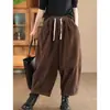 Pantalones casuales versátiles gruesos con forro de felpa de chenilla para mujer, nuevo estilo otoño/invierno, pantalones harén de retazos, adelgazantes y alargadores de piernas, pantalones cálidos