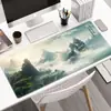 Mouse Pad Paisagem Tinta, Tamanho Grande Borda de Precisão Travada Estilo Chinês Escritório Casa Antiderrapante Base para Mesa, Base para Teclado de Computador