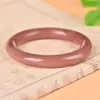 Venta al por mayor de fábrica Pulsera de jade fino Oro Jade para mujer pulsera de jade redonda gruesa anillo positivo rosa carne pulsera de jade para niña