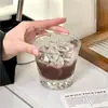 Copo de vidro com padrão espiral, copo de café estilo ins para latte gelado americano, copo para bebidas, copo de uísque, copo de suco