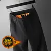 Pantalones casuales de lana elástica de alta gama para hombre, cintura elástica, nuevos pantalones deportivos de pierna recta para primavera y otoño para papás de mediana edad