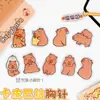Broche de Capivara Alik Roupas de Estudante Mochila Estojo de Caneta Decoração Fofo Distintivo de Capivara Pinos Acessórios