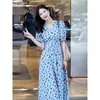 Vestido Floral Super Bonito, Único, Lindo, Simples, Elegante e de Estilo Francês para Mulheres no Verão