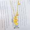 Tienda de oro mismo estilo Tres Vidas Tienen Collar de Albaricoque Joyería de Oro Arena Hoja de Ginkgo Femenino Nuevo Estilo Chino Nicho Lujo Ligero Sentido del Diseño Colgante