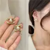Brincos de Pérola com Microcravação de Diamantes Estilo Coreano Dongdaemun, Femininos, Simples, Pequenos Estilo Fragrante, Brincos da Moda