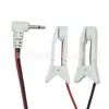 Cable de electrodo de clip para oreja de audio de codo de 2,5 personalizado por el fabricante, cable conductor de clip para oreja de metal para dispositivo de terapia de microcorriente