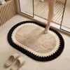 Tapete de Chão Simples para Banheiro Imitação de Caxemira, Tapete para Pés Absorvente de Água Antiderrapante para Box de Banho, Tapete para Porta de Entrada Doméstica, Resistente à Sujeira e ao Desgaste