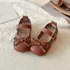 Zapatos Mary Jane Bajos para Niñas 2026 Primavera y Otoño Nuevos Versátiles Suela Suave Estilo Ballet Zapatos de Piel con Lazo Zapatos de Princesa