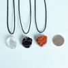 Colgante de Piedra Bruta de Cristal Natural con Envoltura de Alambre, Accesorio de Collar de Piedra de Amatista Fluorita Rosa y Blanca Europea y Americana, Citrino