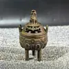 Tripé de Três Pernas com Duas Alças Estilo Antigo com Ornamento de Incensário de Cobre de Fera Mítica Leão Decoração de Casa Artesanato Criativo Atacado