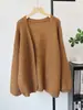 Nuevo Suéter Abrigo Estilo Coreano Holgado Adelgazante Estilo Perezoso Otoño/Invierno 2026 Cárdigan de Punto Suave y Sencillo Elegante para Mujer