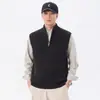 Chaleco suéter de punto gofre con media cremallera y cuello alto para hombre, nueva colección otoño/invierno 2026, chaleco suéter sin mangas de capas retro