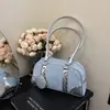 Bolso de Hombro Boston Versátil de Moda Estilo Coreano para Primavera, Nuevo Color de Moda Bloqueo de Color Casual para Viajes