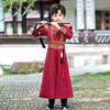 Hanfu Masculino Artes Marciais Infantis Trajes Antigos para Performance Traje Antigo Masculino Estilo Primavera e Outono Traje Tang Estilo Chinês e Outono Cerimônia de Escrita