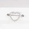 Comercio electrónico transfronterizo superventas tendencia callejera unisex anillo de pecho de circón en forma de corazón circón de corazón de melocotón perforación de uña