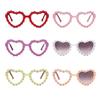 Gafas de sol con diseño de margaritas y protector solar para niños, estilo retro con flores, con forma de corazón, para discotecas y fiestas navideñas.