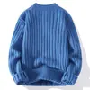 Suéter para hombre otoño e invierno marca de moda suéter trenzado cuello redondo cálido interior juvenil suéter holgado para hombre transfronterizo