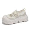 Zapatos Blancos de Velcro Hueco Sandalias de Mujer Verano Nuevo Nicho Acolchados de Suela Gruesa Tenis de Doble Uso Lz6125
