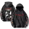 Sudadera Lavada Retro Gótica con Estampado de Diente Divertido, Jersey de Manga Larga Retro Harajuku para Hombres y Mujeres, Milenio