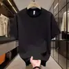 Camiseta Masculina de Cor Sólida com Textura Seersucker, Gola Redonda, Manga Curta Solta, Moda Nova, Meia Manga, Casual