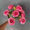 Ramo de Rosas Perla de 9 Cabezas Simuladas Boda Hogar Decoración Exterior Adornos Rosas Transfronterizas