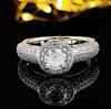 Anel Redondo Refrescante Super Brilhante com Diamante Grande para o Início da Temporada Escolar, Luxo Acessível Elegante Anel de Diamante, Joia Popular R6643
