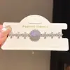 Pulsera con colgante ovalado de flor de circón estilo ins coreano, joyería versátil de alta gama de lujo para mujer