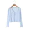 Cardigan de Tricô Transfronteiriço Aliexpress 2026 Novo para Primavera e Verão Feminino Design Casual Europeu e Americano com Renda e Vazado Proteção Solar