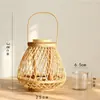 Lâmpada de vento tecida à mão nórdica Castiçal Hotel B & B decoração suave Decoração de castiçal Lâmpada de vento de pátio de villa retrô japonesa