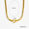 Estilo Hip-Hop Europeu e Americano Punk Tendência Corrente Cubana Exagerada Anel em Forma de Coração Colar Pulseira de Joias em Aço Titânio Banhado a Ouro 18K