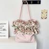 5423 Nuevo Bolso de Hombro Patchwork Floral Rosa Vintage para Mujer con Volantes, Gran Capacidad, para Viaje, Portátil, de Axila