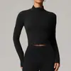Lulu chamarra de yoga mismo estilo para mujer cuello alto ajustada secado rápido transpirable ropa para correr fitness ropa deportiva para ciclismo al aire libre