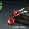 Conjunto de Pulseira e Colar de Areia Roxa Dourada de Alto Teor, Conjunto de Corrente para Clavícula com Contas Dzi de Cinábrio Feito à Mão, Suprimento para Transmissão ao Vivo