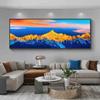Pintura decorativa para sala de estar con el fondo de un sofá de lujo ligero Jinshan, pintura mural, paisaje de oficina, imagen única