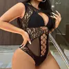 Lingerie Sexy Europeia e Americana Transfronteiriça, Pijamas Sexy, Roupas de Renda, Roupas de Renda Vazadas, Ligas, Biquíni Transparente de Rede W775
