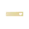 Comercio Exterior Más Vendido Acero Inoxidable Espejo Rectangular Tag de Corazón Hueco Accesorios para Joyería DIY Llavero Se Puede Grabar