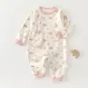 Macacão de bebê para primavera e outono, roupas para recém-nascidos de meninos e meninas, macacão de algodão puro estilo outono, pijama, conjunto de outono para bebê