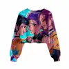 Grupo Cazador de Brujas K-Pop Patrón Impresión 3D Transfronterizo Nuevo Sudadera Corta Casual para Chicas Venta Directa de Fábrica