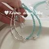 Joyería Versátil de Alta Gama Estilo Ins Coreano Plata Esterlina S925 Amazonita Facetada Diseño de Pulsera de Tubo de Plata para Mujer