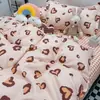Conjunto de cama de verão de quatro peças, capa de edredom vendida separadamente, lençol de cama de peça única para dormitório estudantil, conjunto de três peças de algodão lavado para uma pessoa
