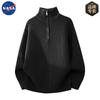 Marca Nasa Outono e Inverno Nova Malha com Gola Meio-Zíper Masculina Bonita Casual Segunda Pele Gola Alta Meia Pulôver Malha