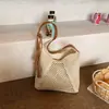 Bolsa de Praia para Férias à Beira-Mar Transfronteiriça 2026 Nova Coleção de Primavera Bolsa Tote de Ombro de Grande Capacidade para Mulheres, Bolsa Trançada Estilo Preguiçoso