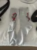 Calcetines Florales Grises para Mujer, Nuevos Calcetines de Algodón a Media Pantorrilla Primavera/Verano, Estilo Retro Japonés con Lazo de Ramo, Calcetines Caídos