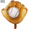 Luva de Baseball Formato Bola de Rugby Basquete Futebol Vôlei Balão de Folha de Alumínio Balão de Decoração para Festa Esportiva